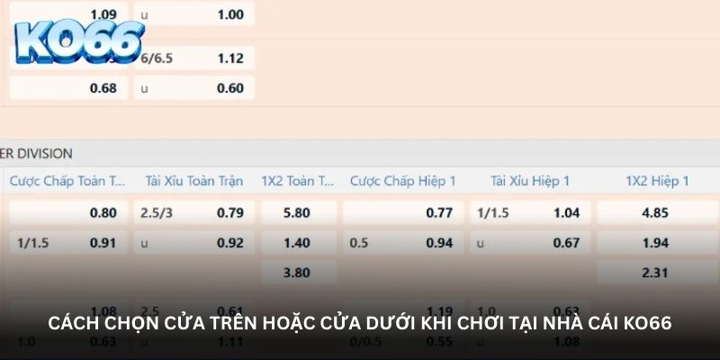 Cách chọn cửa trên hoặc cửa dưới khi chơi tại nhà cái Ko66 Cách chọn cửa trên hoặc cửa dưới khi chơi tại nhà cái Ko66